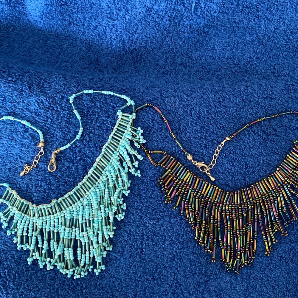Vintage Indian beaded choker necklace